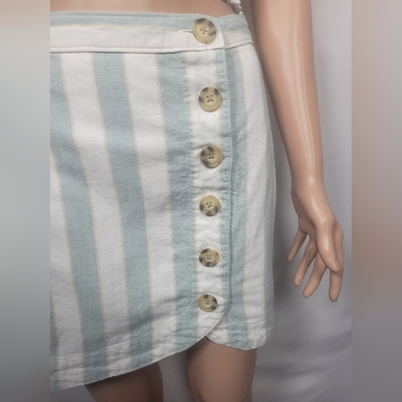 Abercrombie & Fitch Linen/Cotton Blend Striped Mini Skirt - Picture 2 of 11